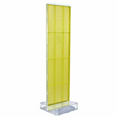 AZAR DISPLAYS Two-Sided Pegboard Floor Display On a Square Studio Base 700770-YEL